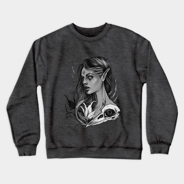 Raven sorceress Crewneck Sweatshirt by BTW-byMargo